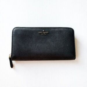Kate Spade Lola Glitter Large Black Continental Wallet